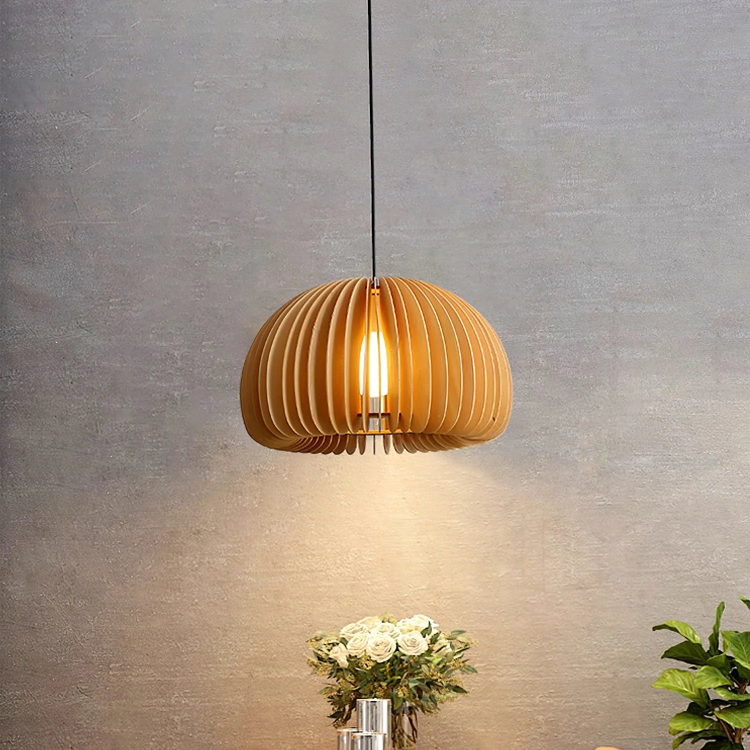 Wooden Pumpkin Pendant Light - NexioPick