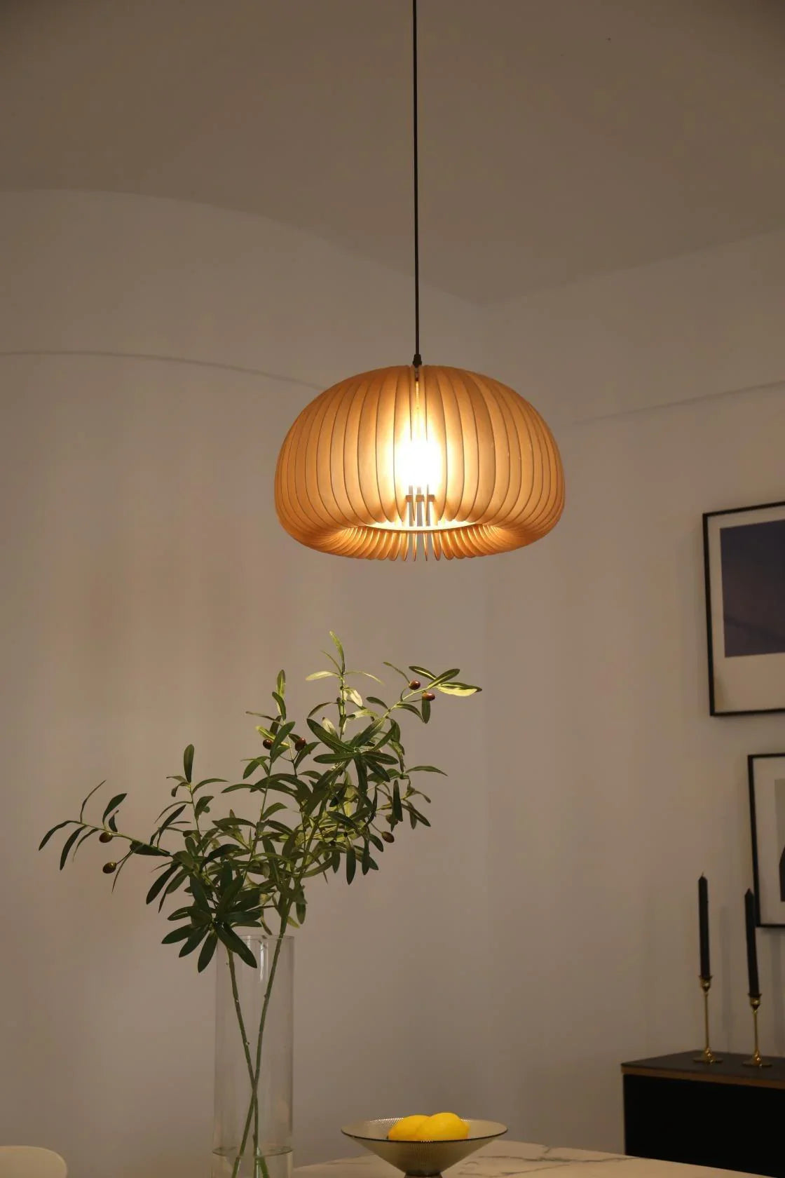 Wooden Pumpkin Pendant Light - NexioPick
