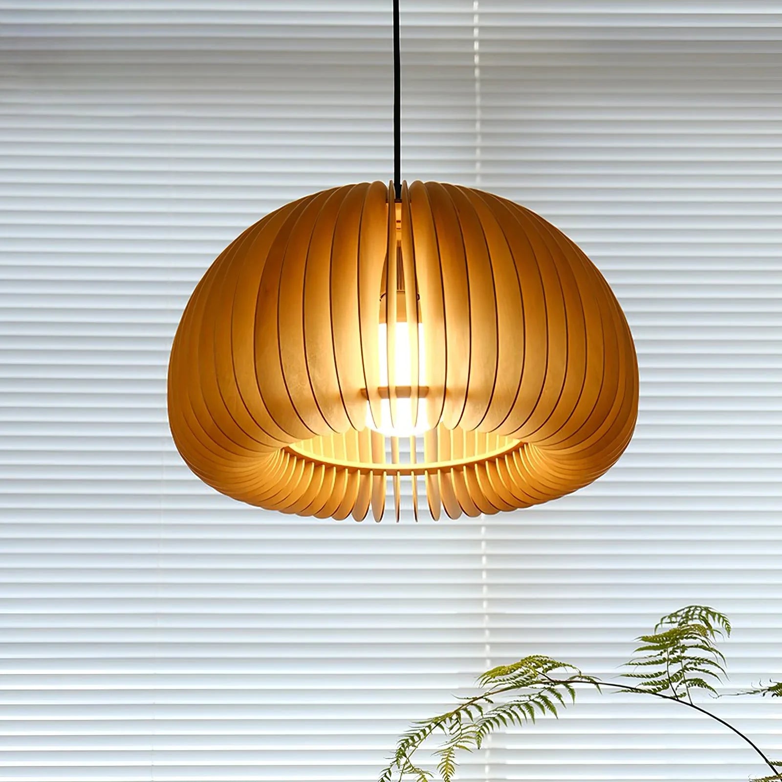 Wooden Pumpkin Pendant Light - NexioPick