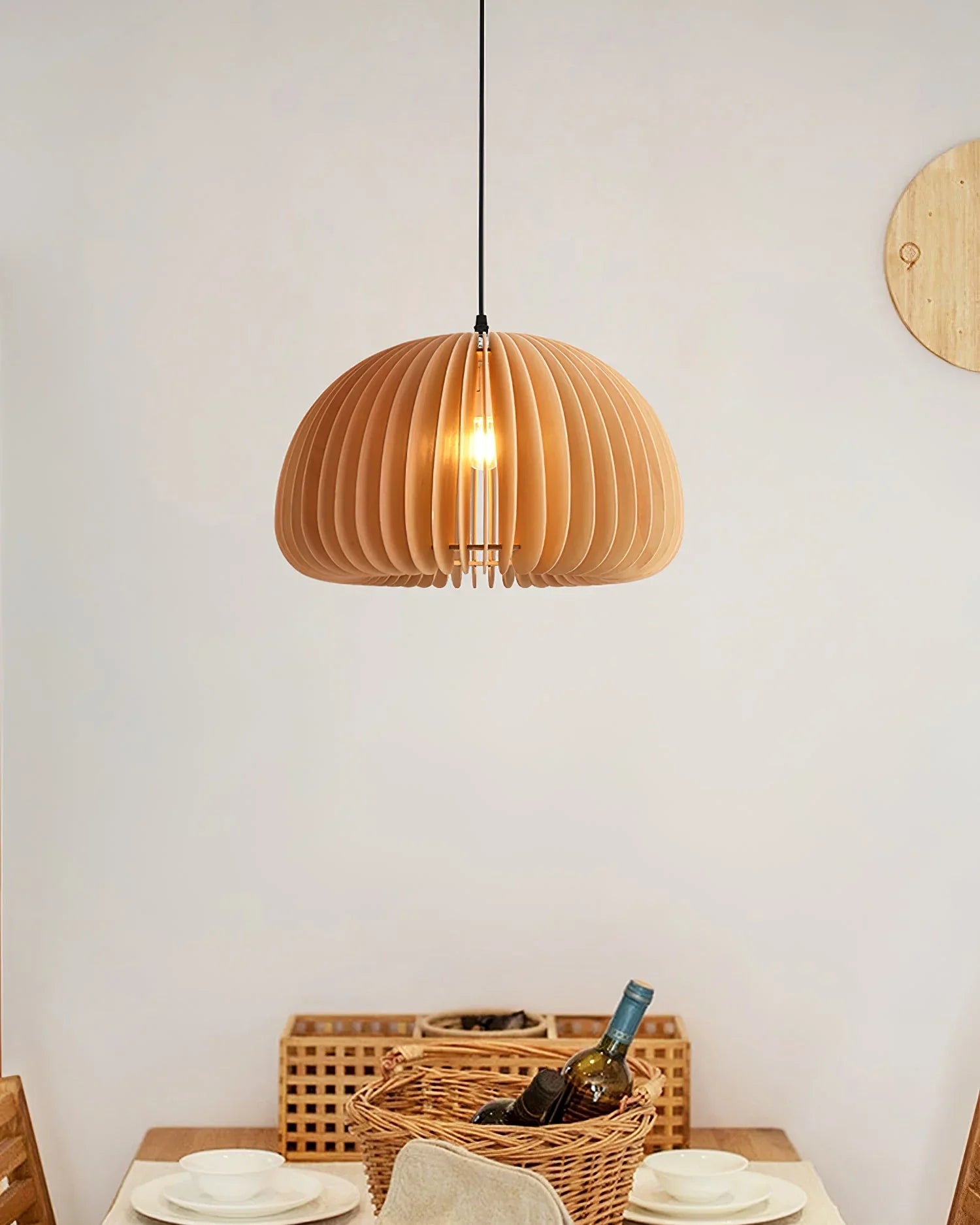 Wooden Pumpkin Pendant Light - NexioPick