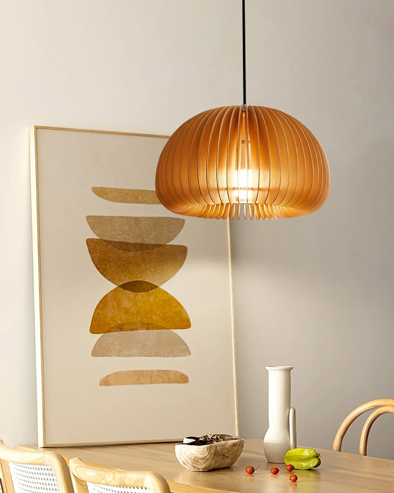 Wooden Pumpkin Pendant Light - NexioPick
