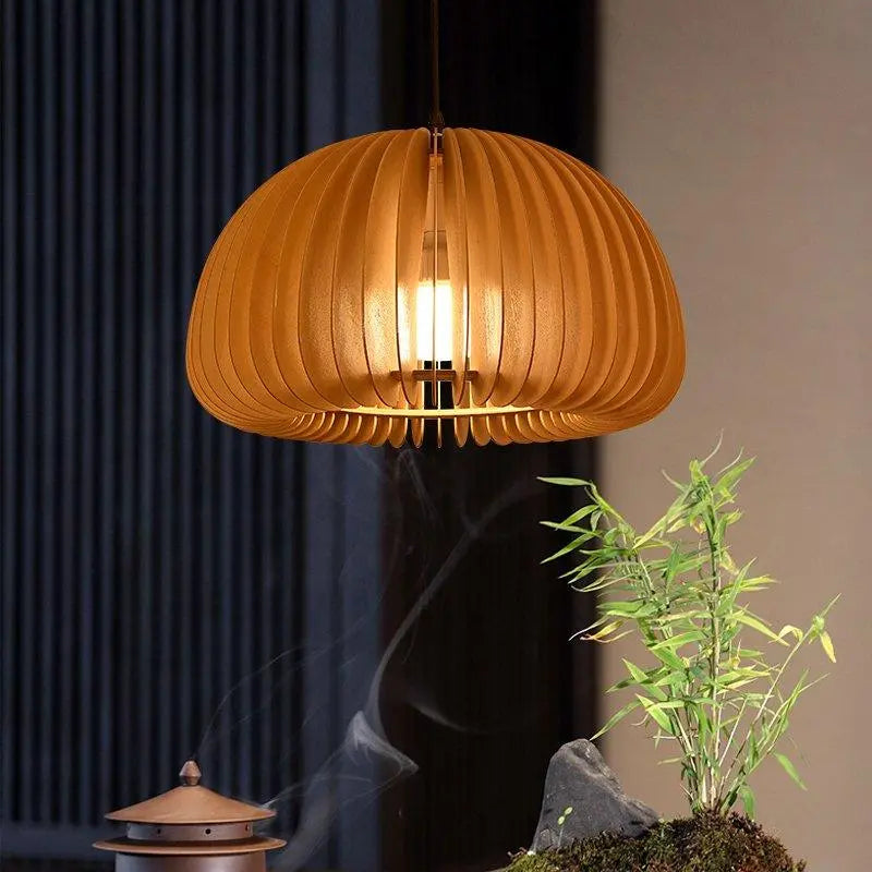 Wooden Pumpkin Pendant Light - NexioPick