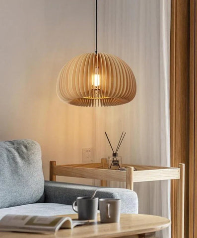 Wooden Pumpkin Pendant Light - NexioPick