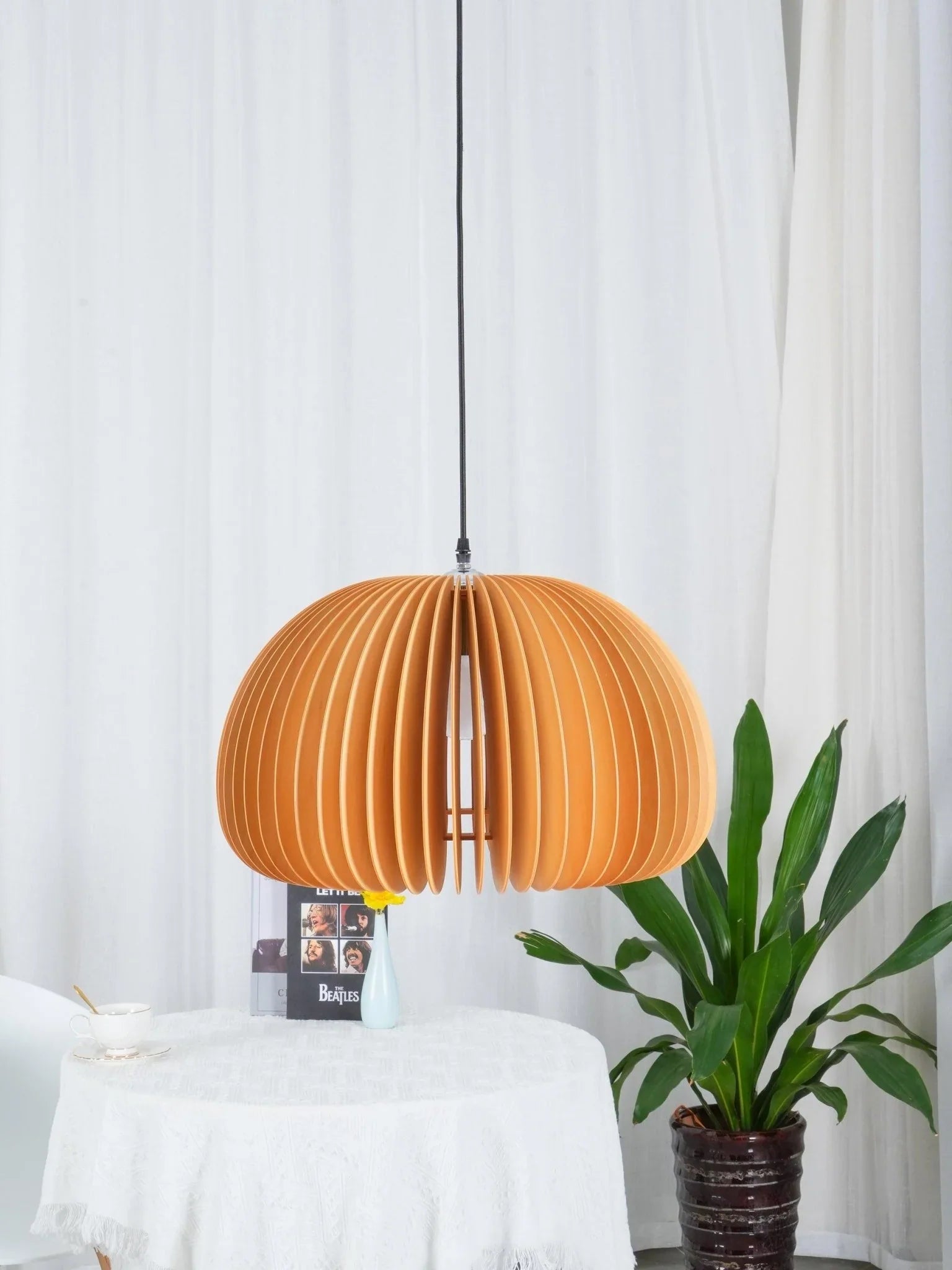 Wooden Pumpkin Pendant Light - NexioPick